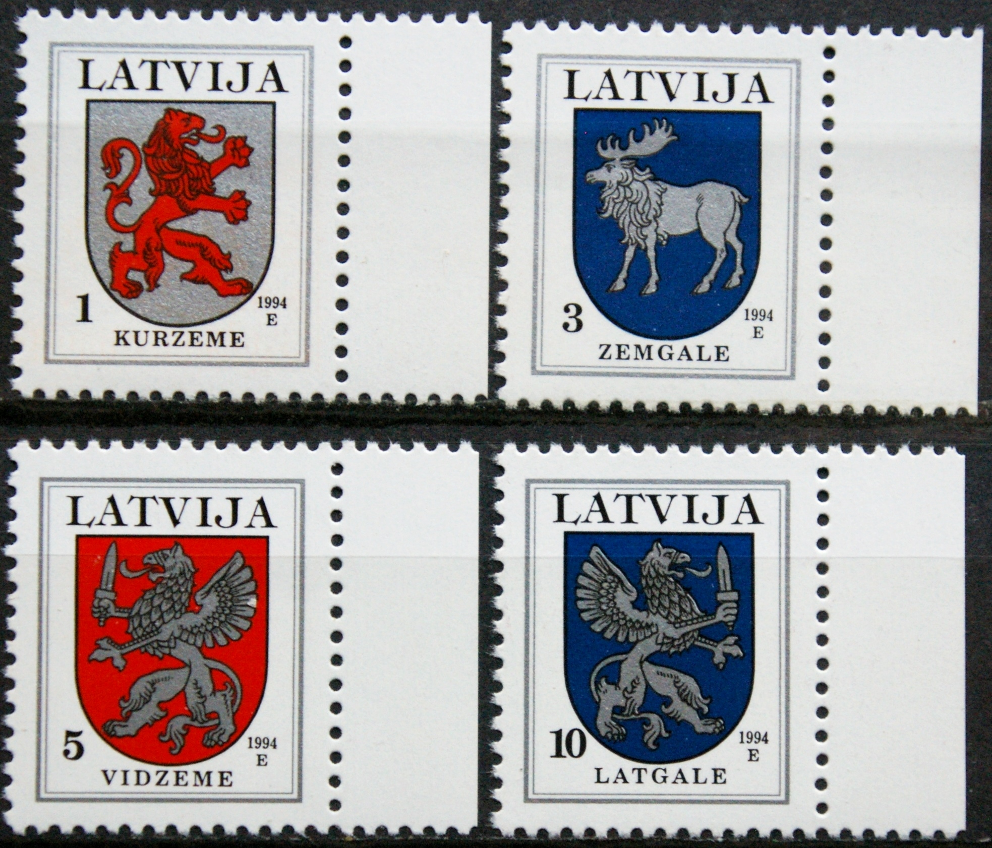 Latvija, pilna serija MiNr 371I-374I MNH**