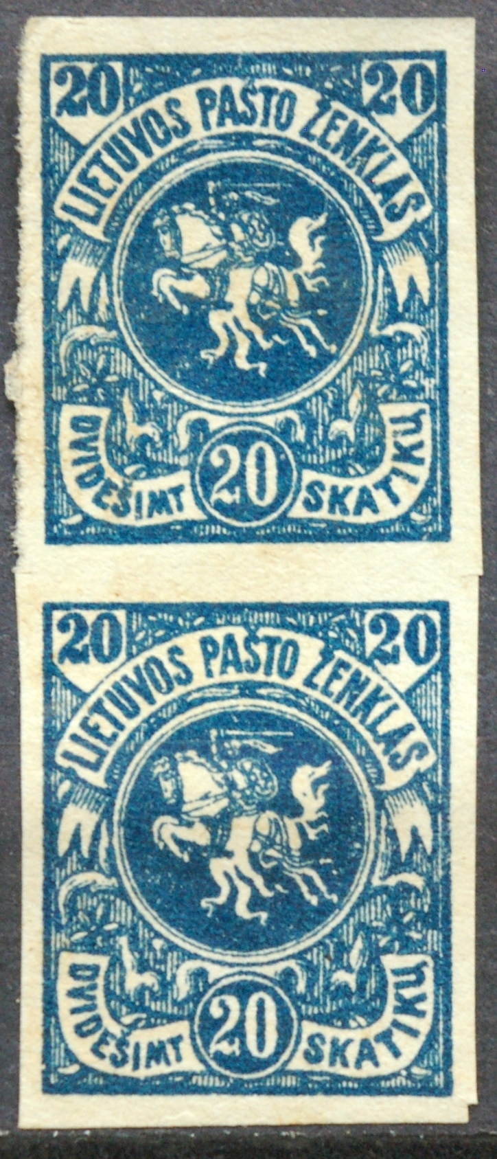 Tarpukario Lietuva, vertikali pora MiNr 62A MNG(*)