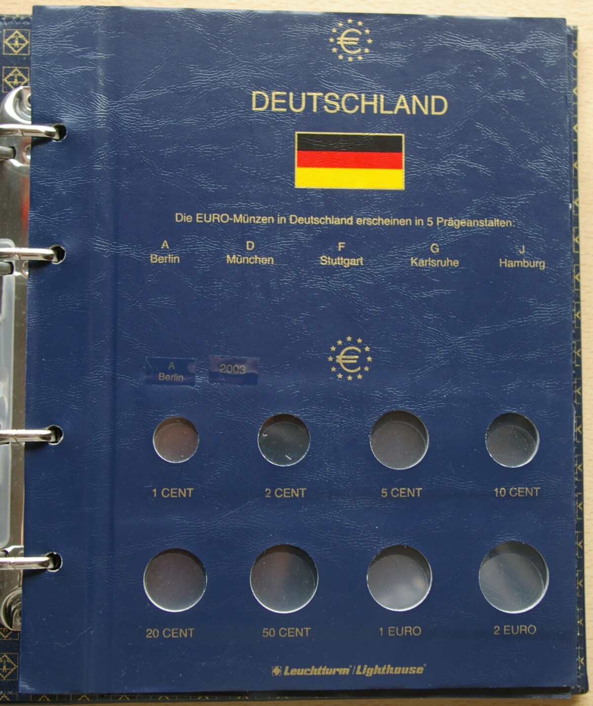 Leuchtturm euro monetų albumas "Vista" su įmautėmis