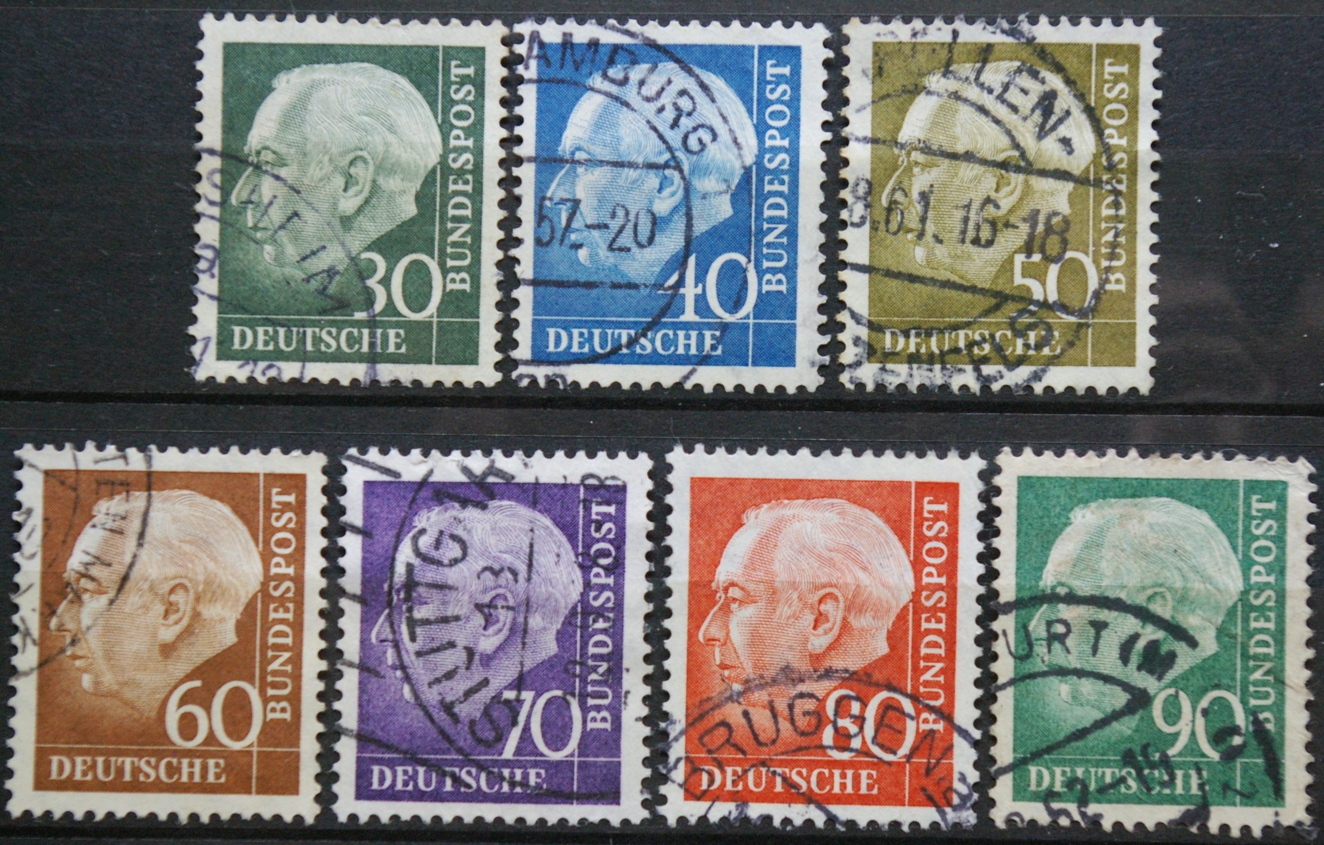 Vokietija, pilna serija, MiNr 259-265 Used (O)