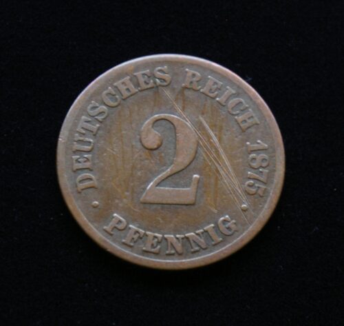 Vokietijos Imperija, 2 pfenigiai 1875m-C