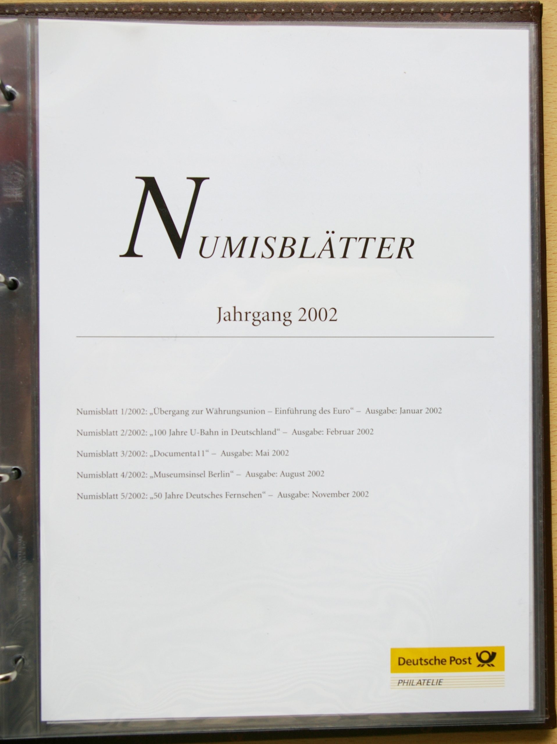 Albumas Deutsche Post Numisblätter 2002-2003 m. Albumas Deutsche Post Numisblätter 2002-2003 m.