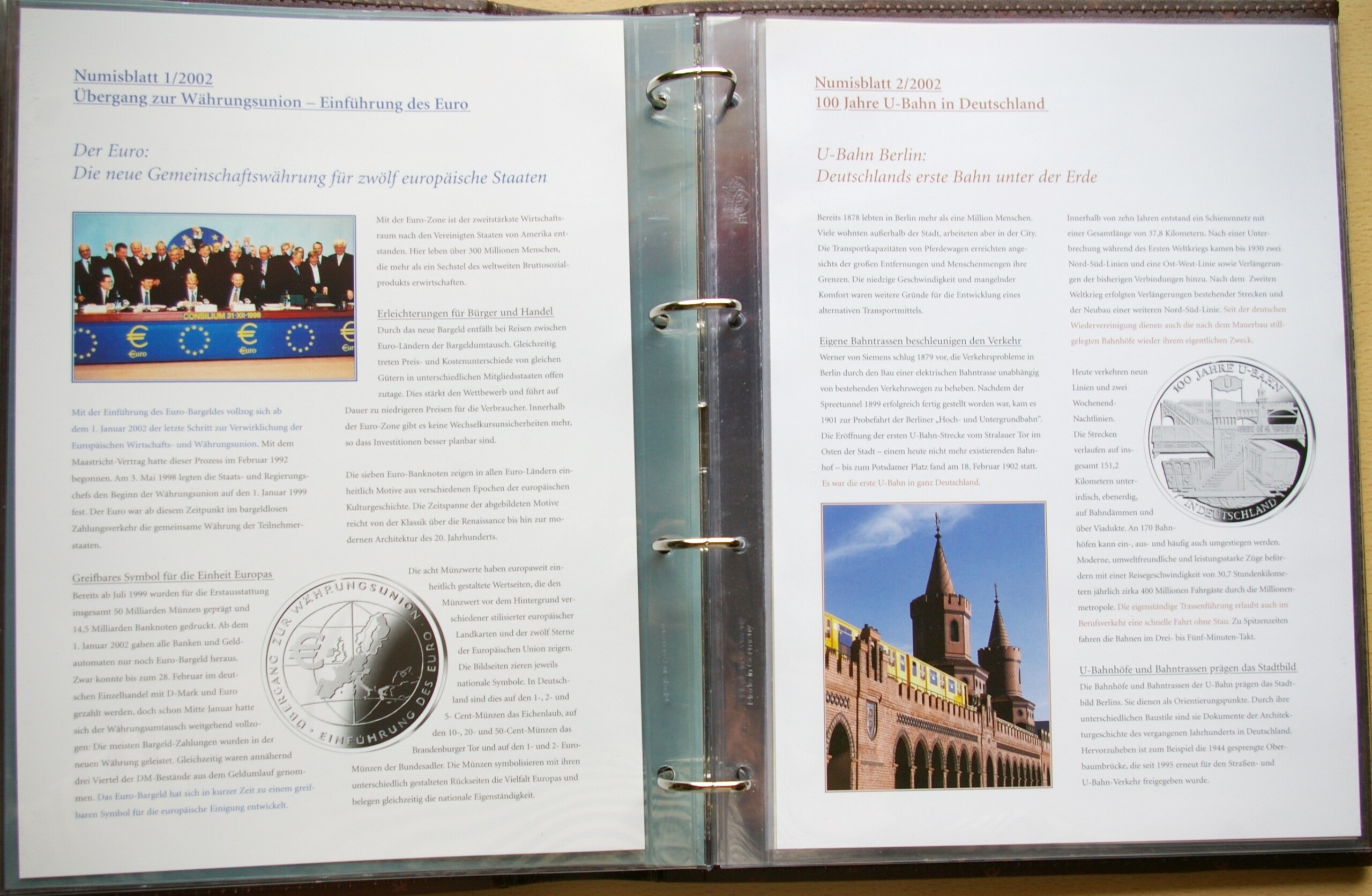 Albumas Deutsche Post Numisblätter 2002-2003 m. Albumas Deutsche Post Numisblätter 2002-2003 m.