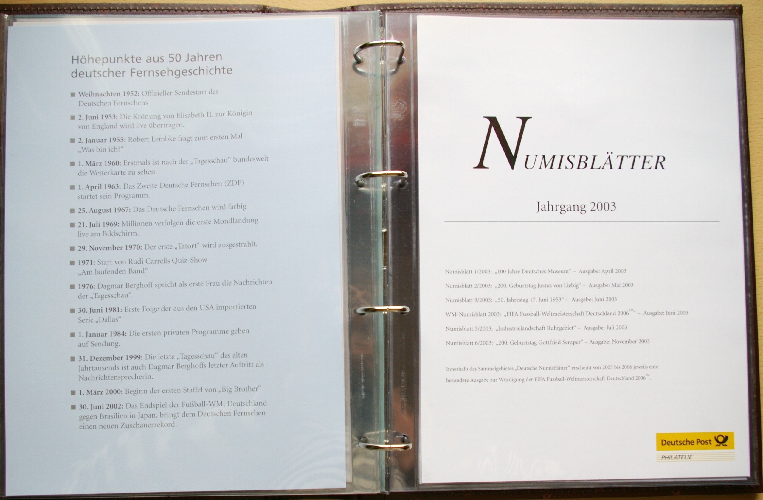Albumas Deutsche Post Numisblätter 2002-2003 m. Albumas Deutsche Post Numisblätter 2002-2003 m.