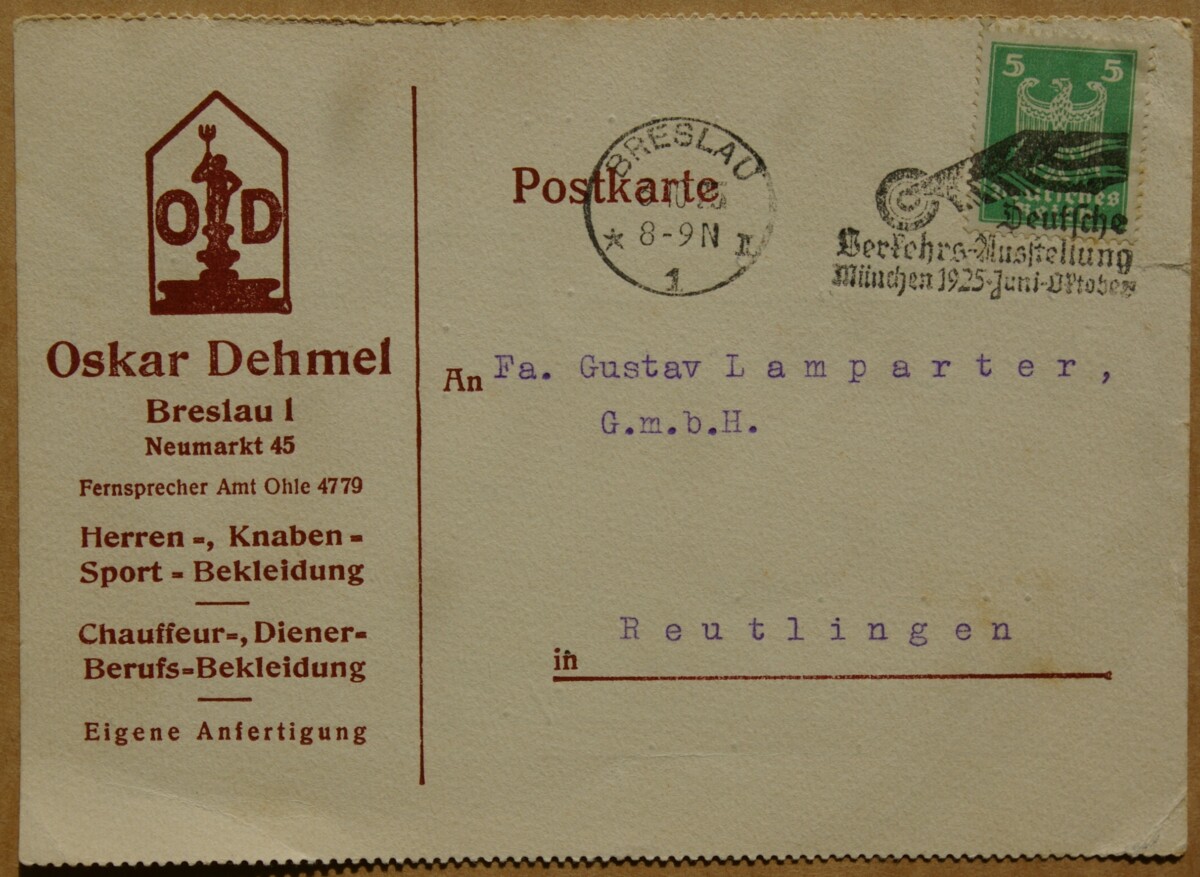 Vokietijos Reichas, 1925m atvirlaiškis