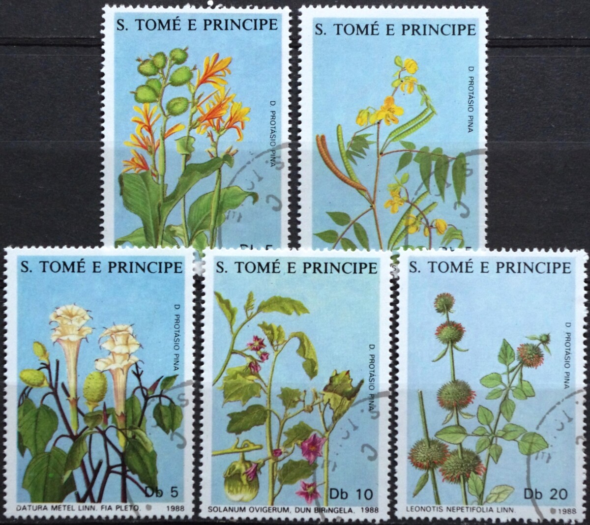 San Tomė ir Prinsipė, pilna serija MiNr 1036-1040 Used(O) V