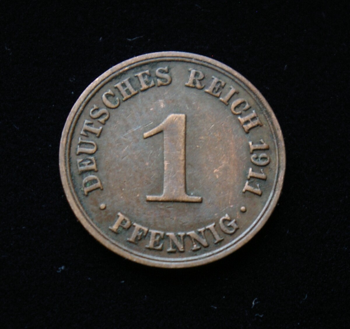 Vokietijos Imperija, 1 pfenigis 1911m-A