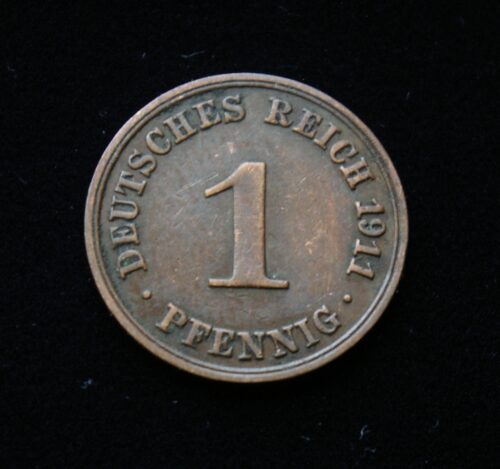 Vokietijos Imperija, 1 pfenigis 1911m-A