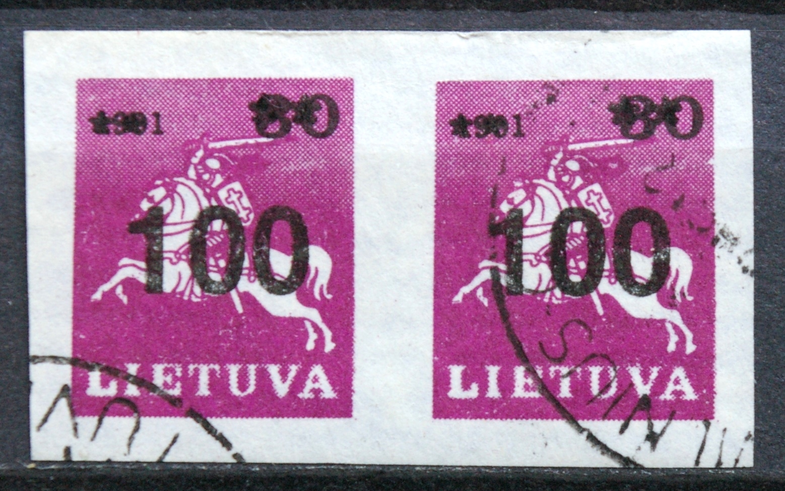 Lietuva, horizontali pora MiNr 522 Used(O)