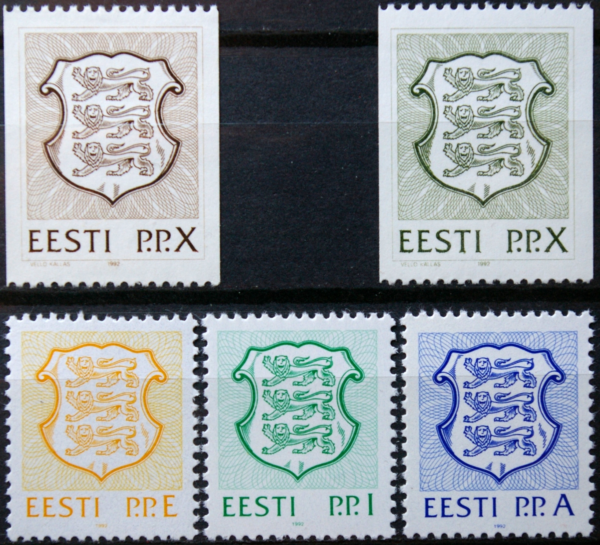 Estija, pilna serija, MiNr 183-187 MNH**