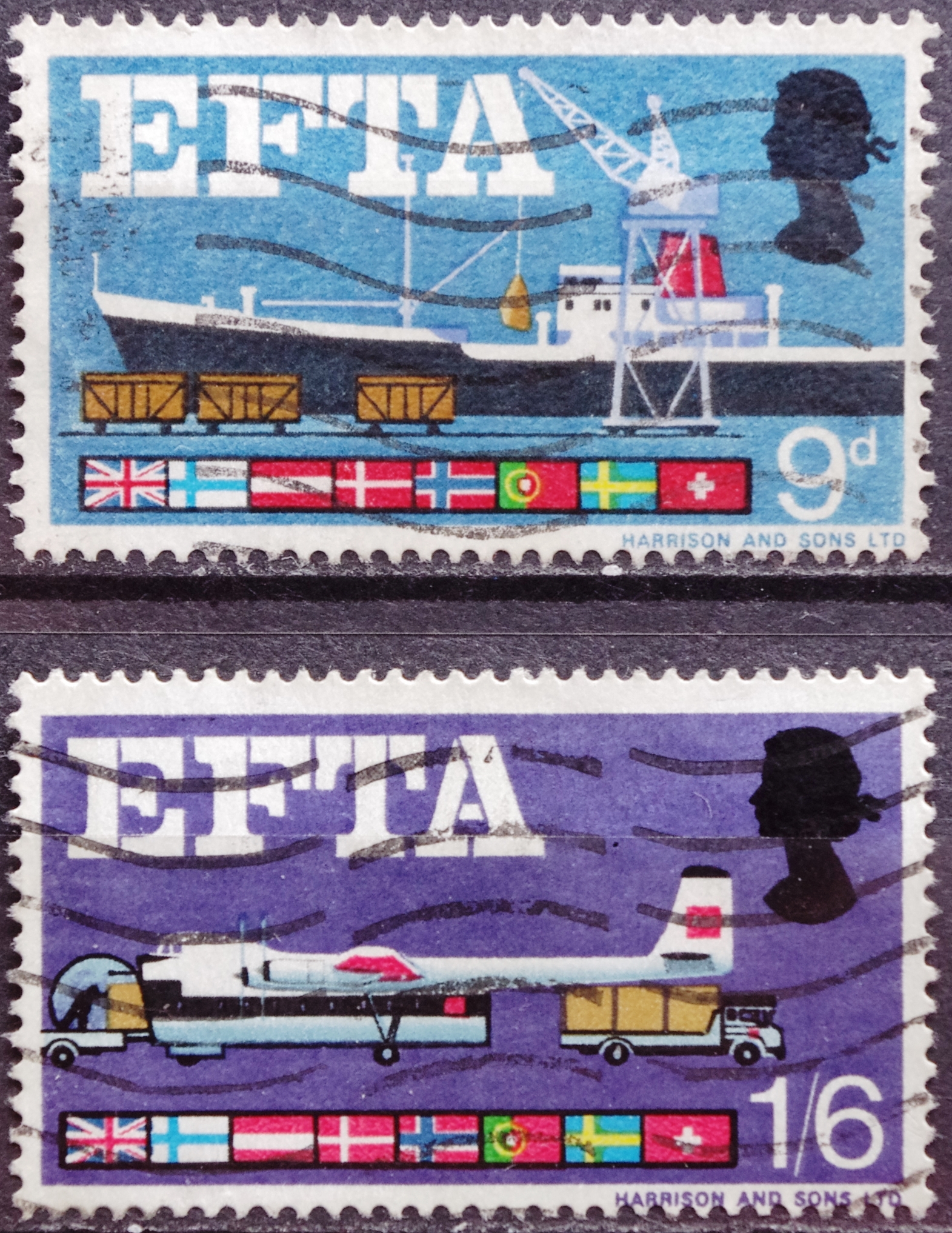 Didžioji Britanija, pilna serija, MiNr 444-445 Used (O)