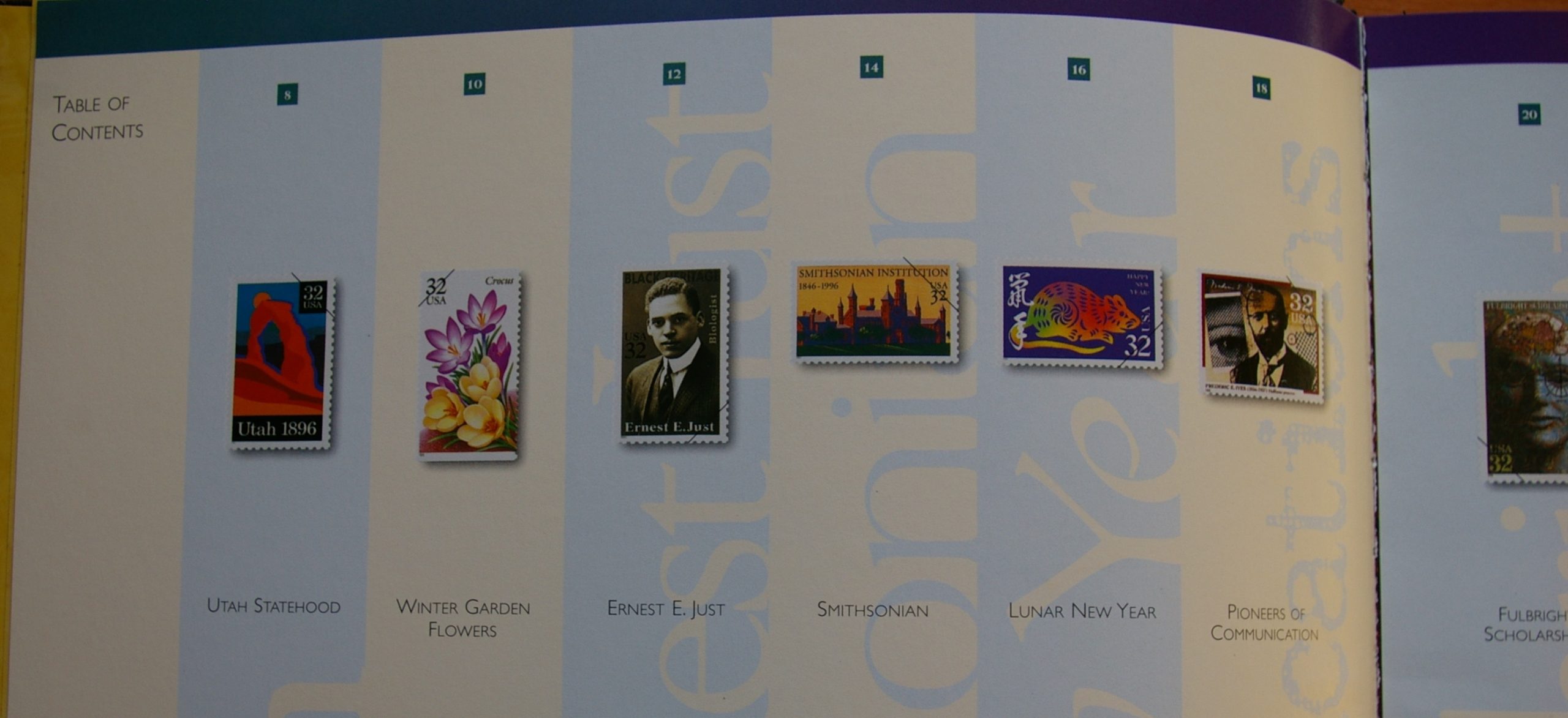 JAV, 1996 m. pašto ženklų rinkinio knyga G JAV, 1996 m. pašto ženklų rinkinio knyga G