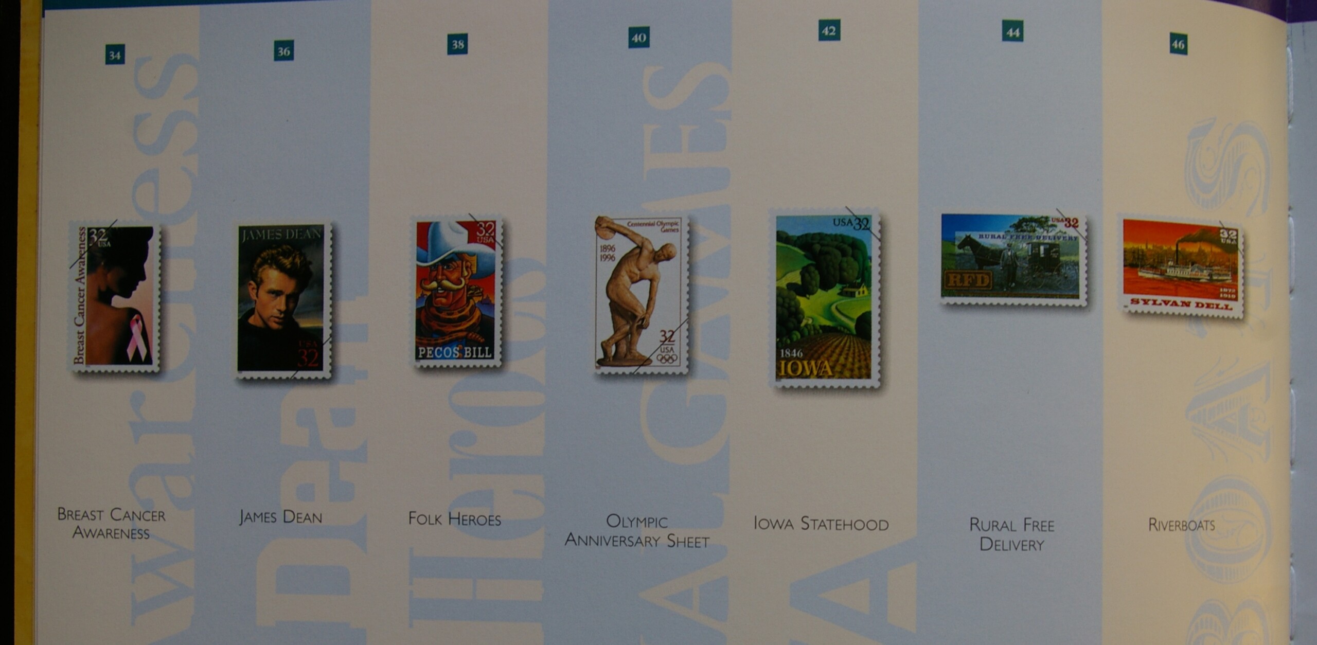 JAV, 1996 m. pašto ženklų rinkinio knyga G JAV, 1996 m. pašto ženklų rinkinio knyga G