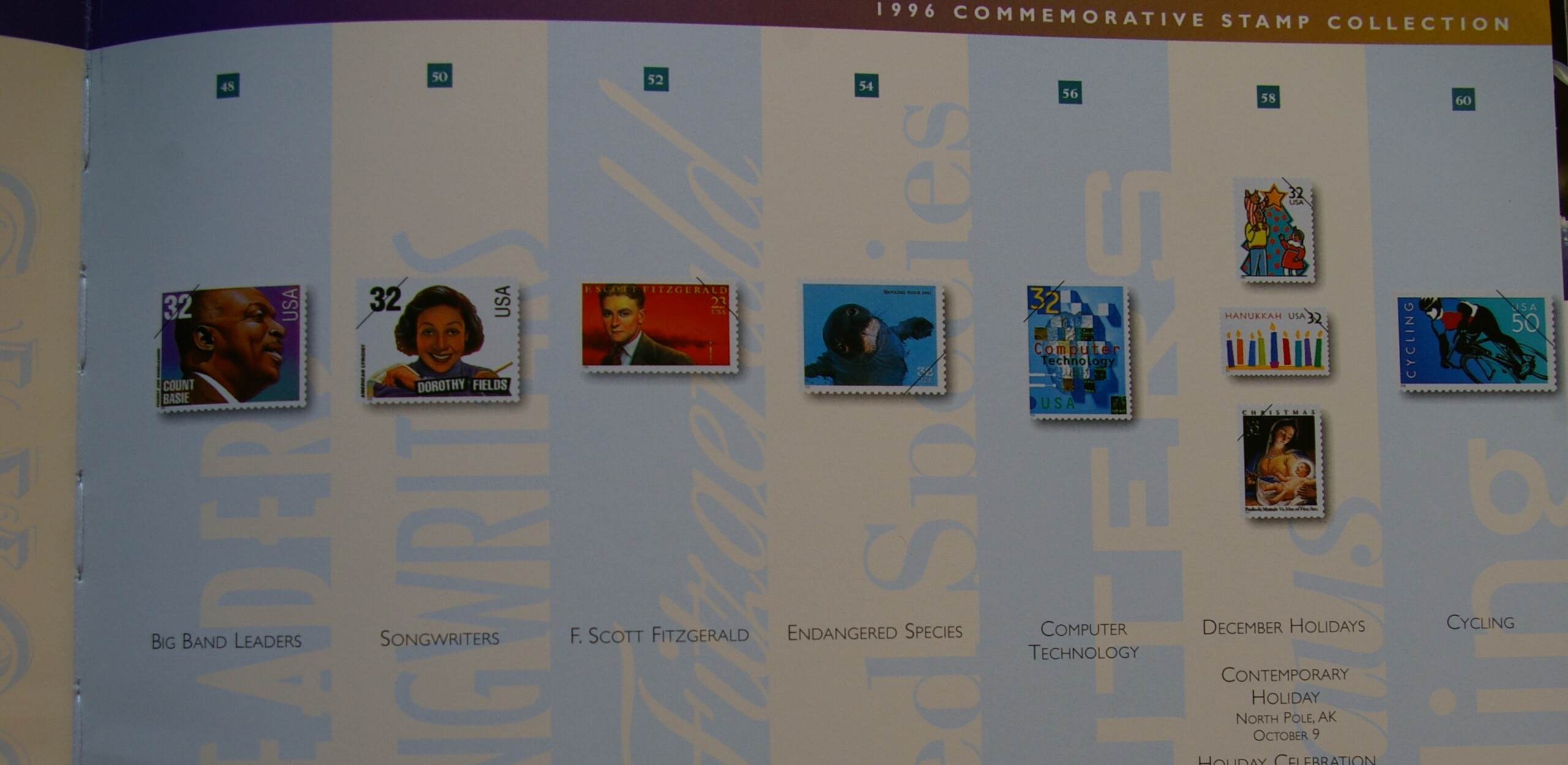 JAV, 1996 m. pašto ženklų rinkinio knyga G JAV, 1996 m. pašto ženklų rinkinio knyga G