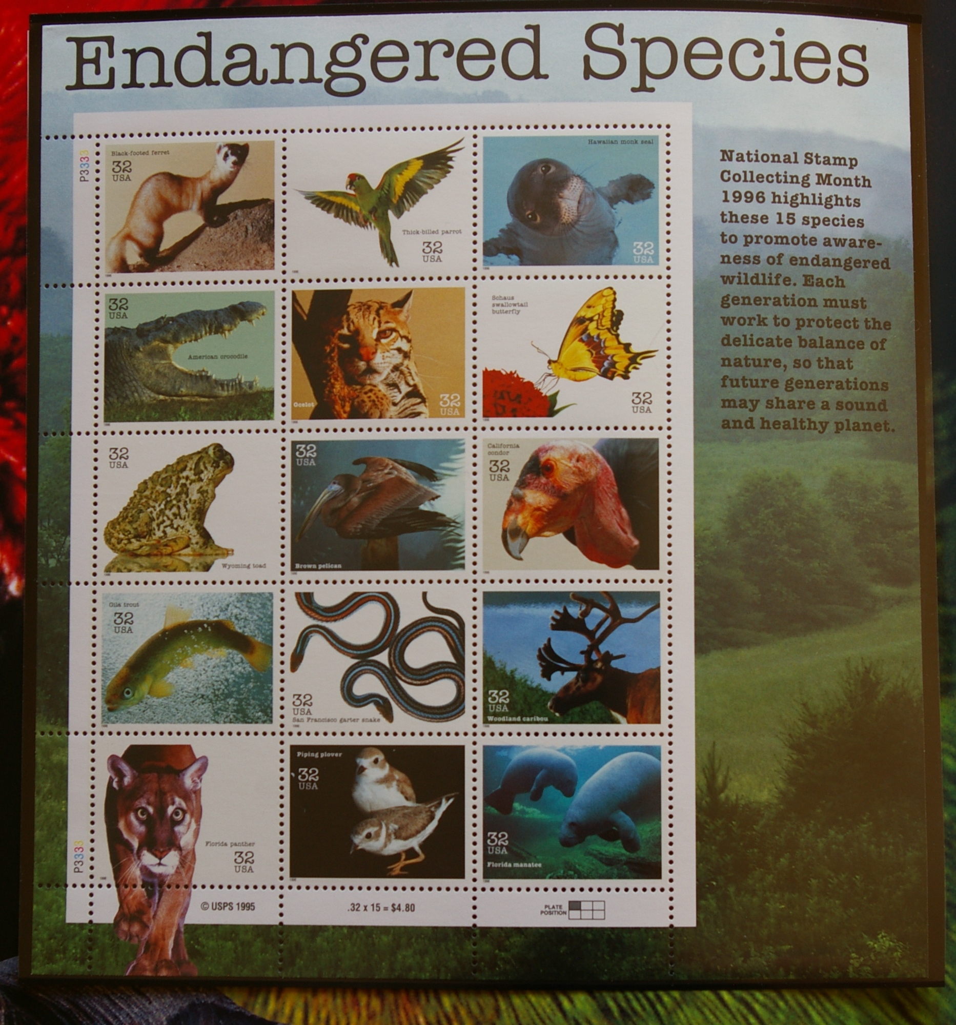 JAV, 1996 m. pašto ženklų rinkinio knyga G JAV, 1996 m. pašto ženklų rinkinio knyga G