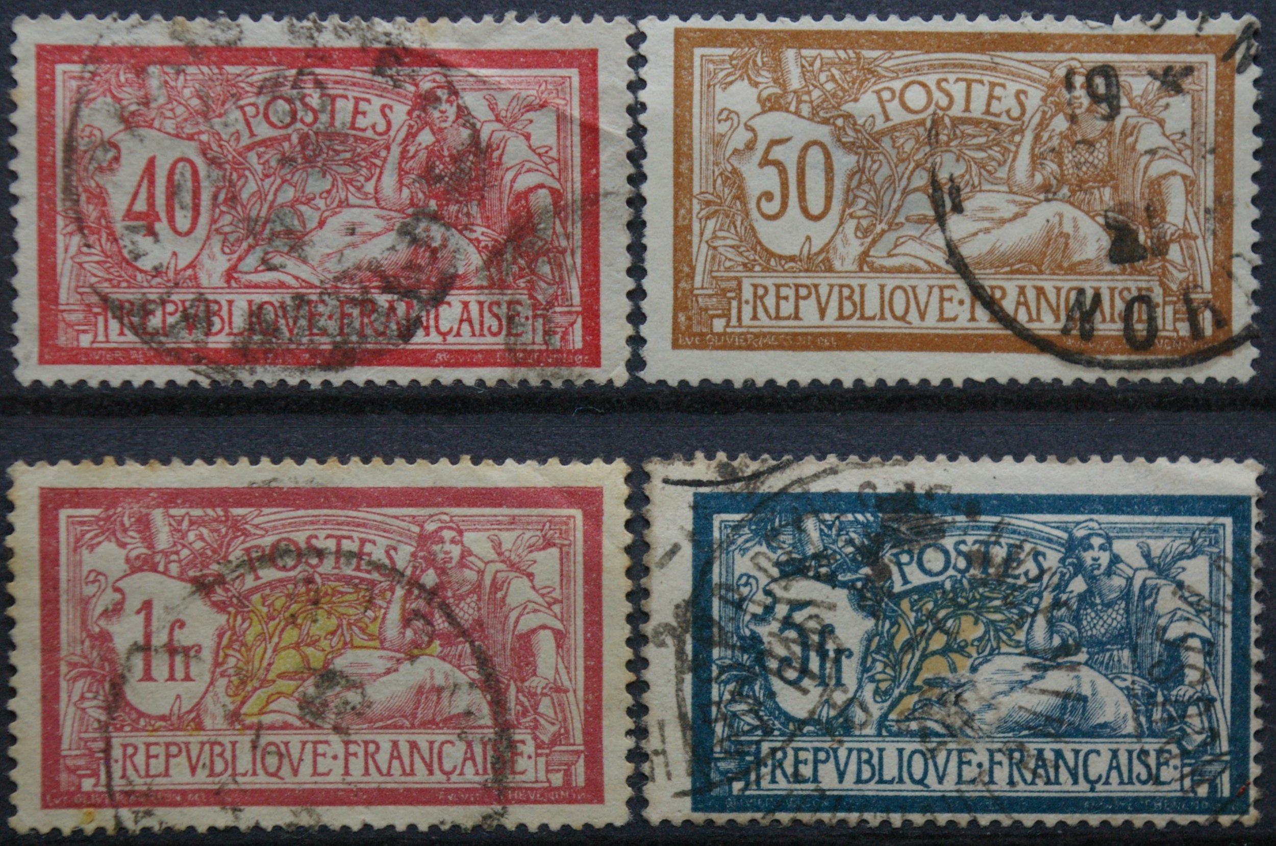 Prancūzija, ScNr 121, 123, 125, 130 Used(O)