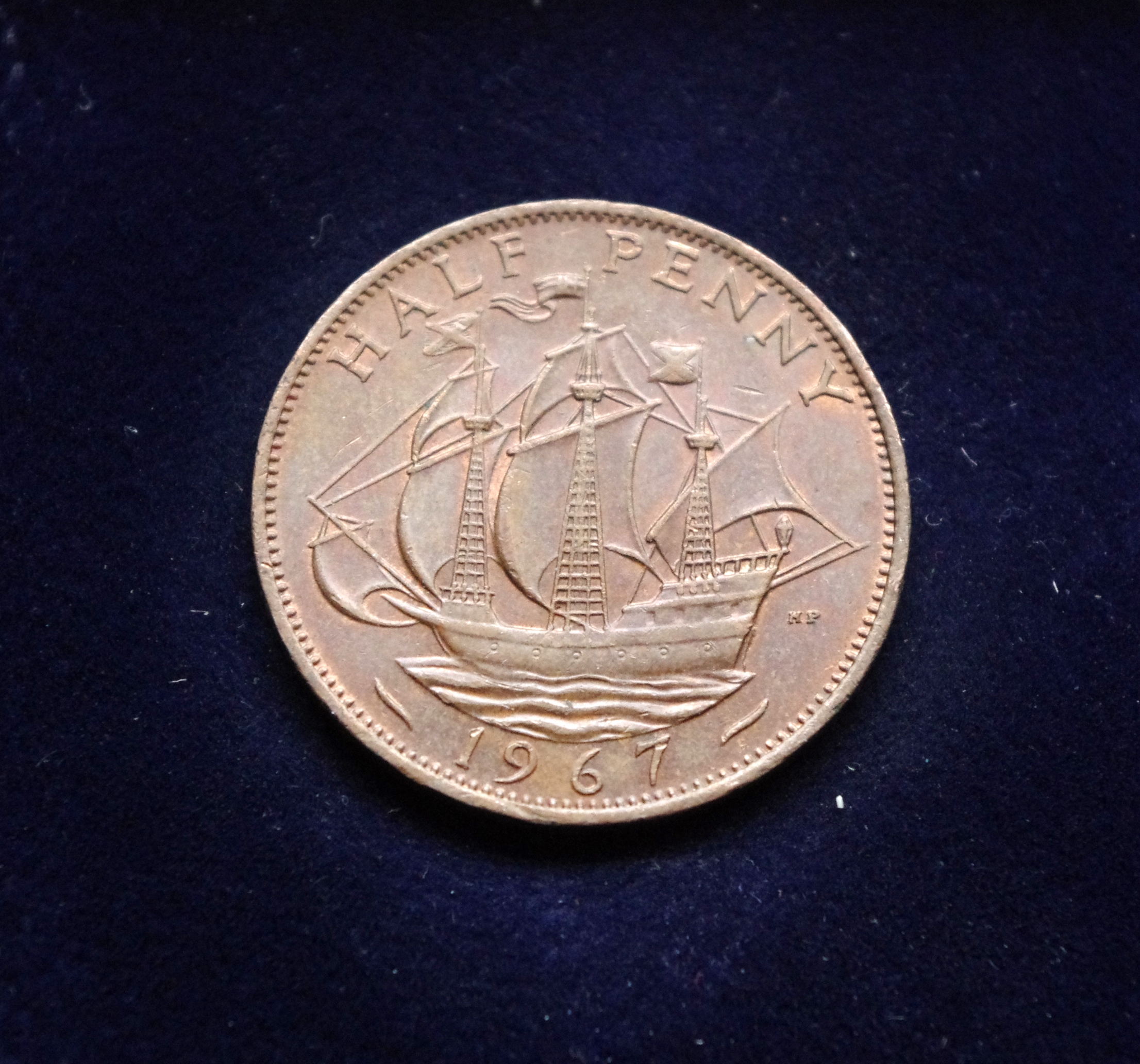 Didžioji Britanija, 1/2 penso 1967m