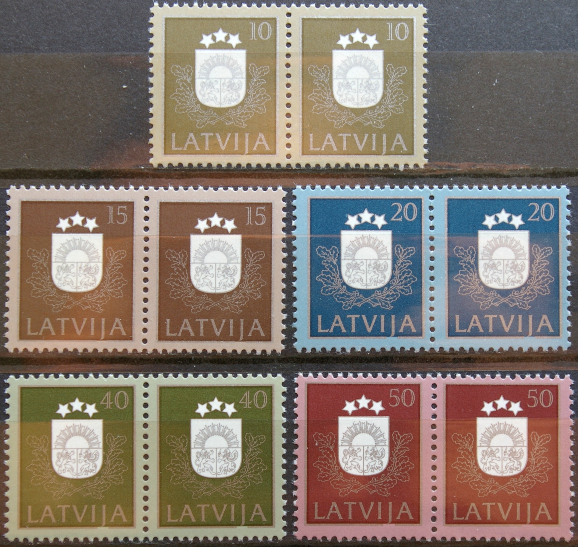 Latvija, porelės MiNr 306-310 MNH** K