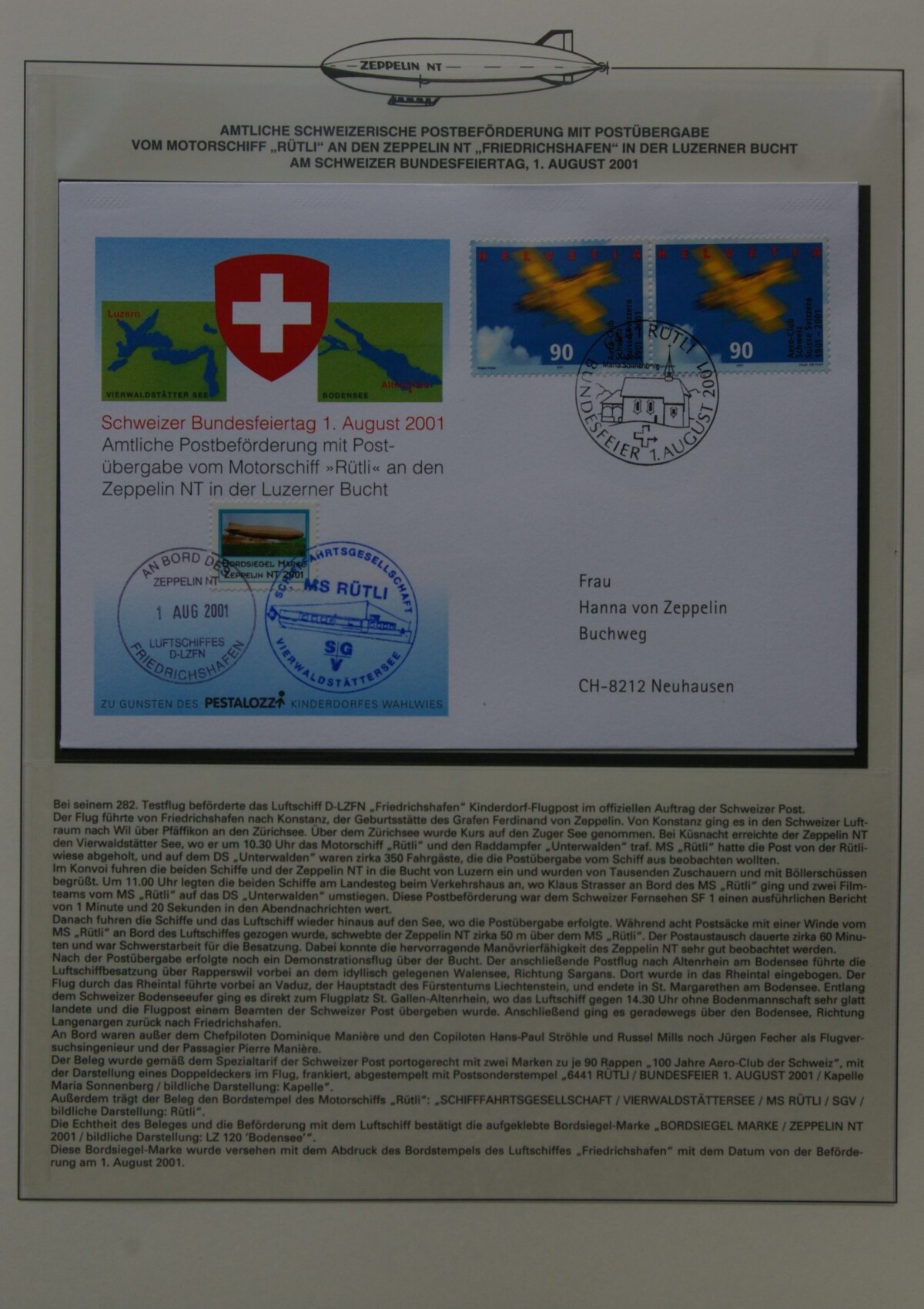 Du albumai su filateline medžiaga skirta Grafo Cepelino dirižabliams (100-čiui paminėti)