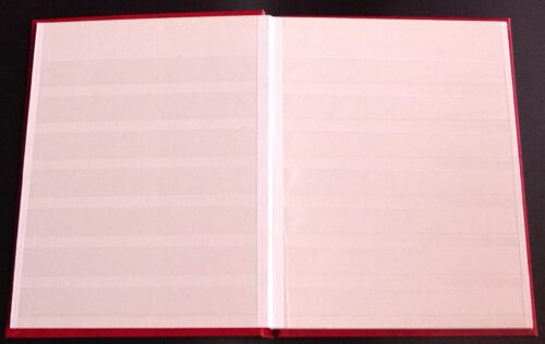 Naudotas pašto ženklų albumas, A5 formato, 8 baltų puslapių