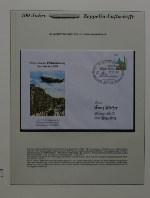 Du albumai su filateline medžiaga skirta Grafo Cepelino dirižabliams (100-čiui paminėti)
