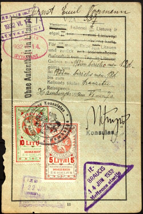 Vokietija, Veimaro Respublikos piliečio paso lapas