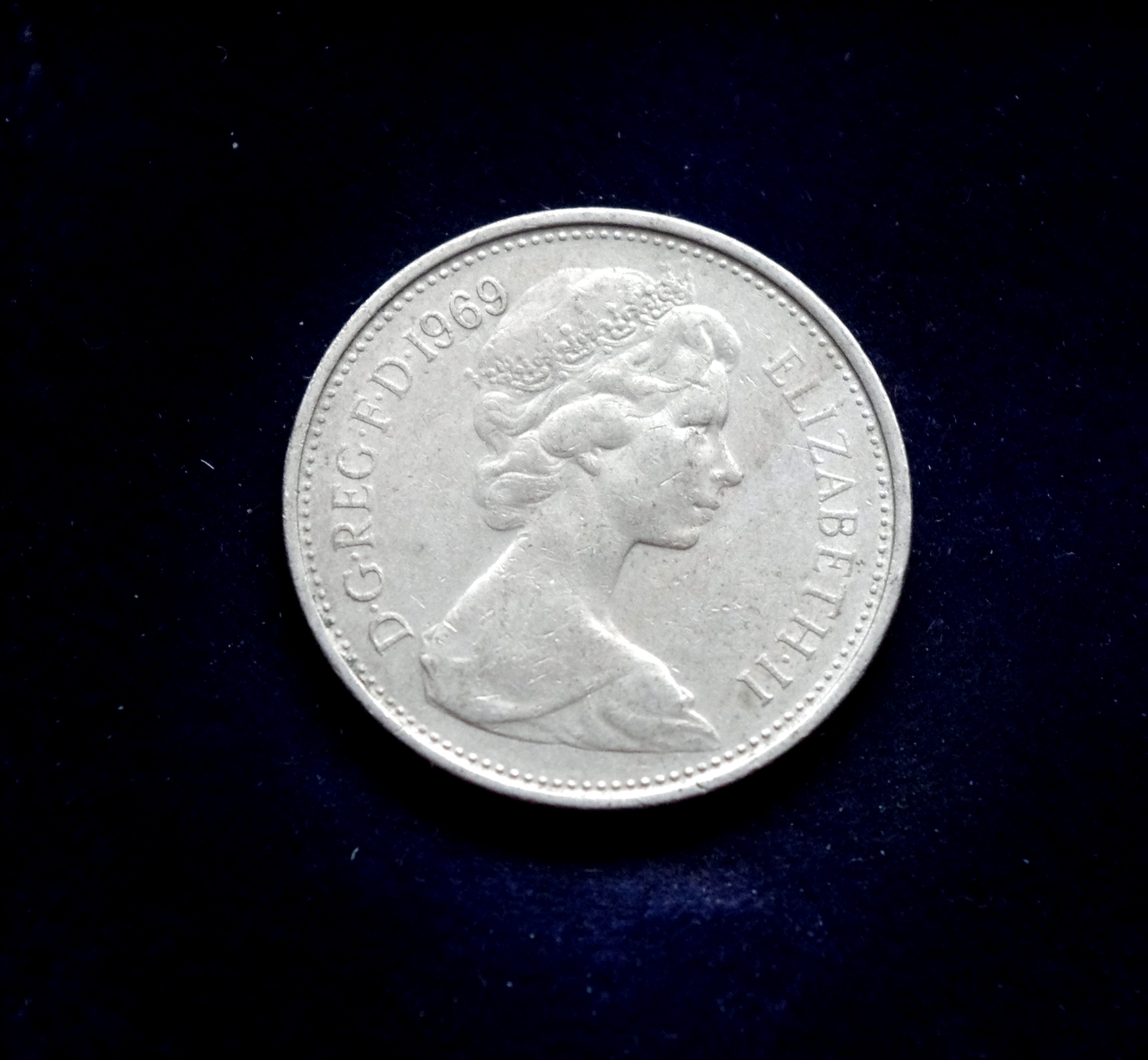 Didžioji Britanija, 5 pensai 1969m