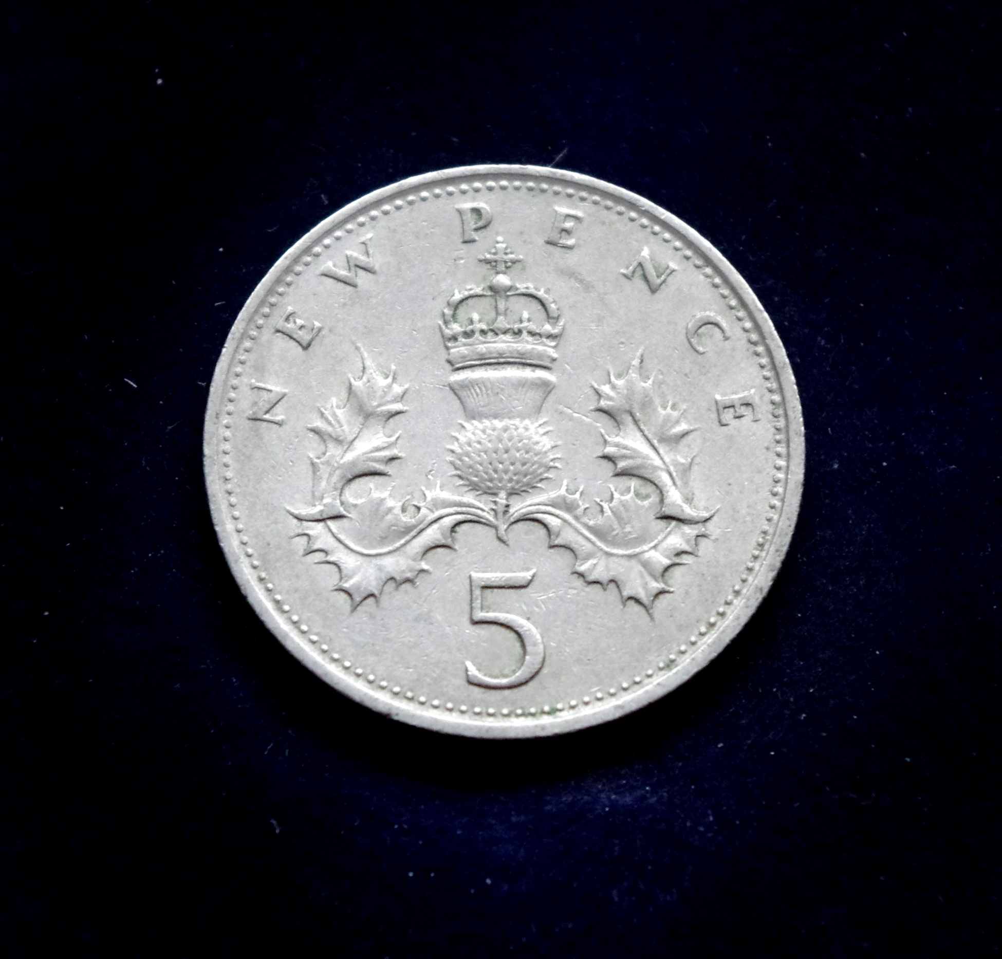 Didžioji Britanija, 5 pensai 1969m