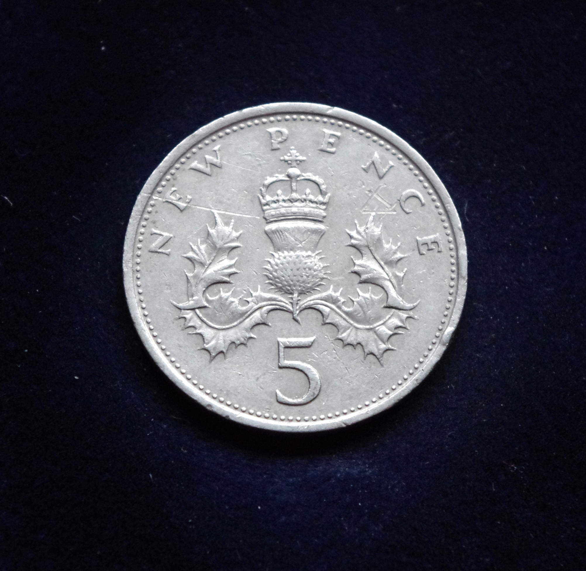 Didžioji Britanija, 5 pensai 1971m