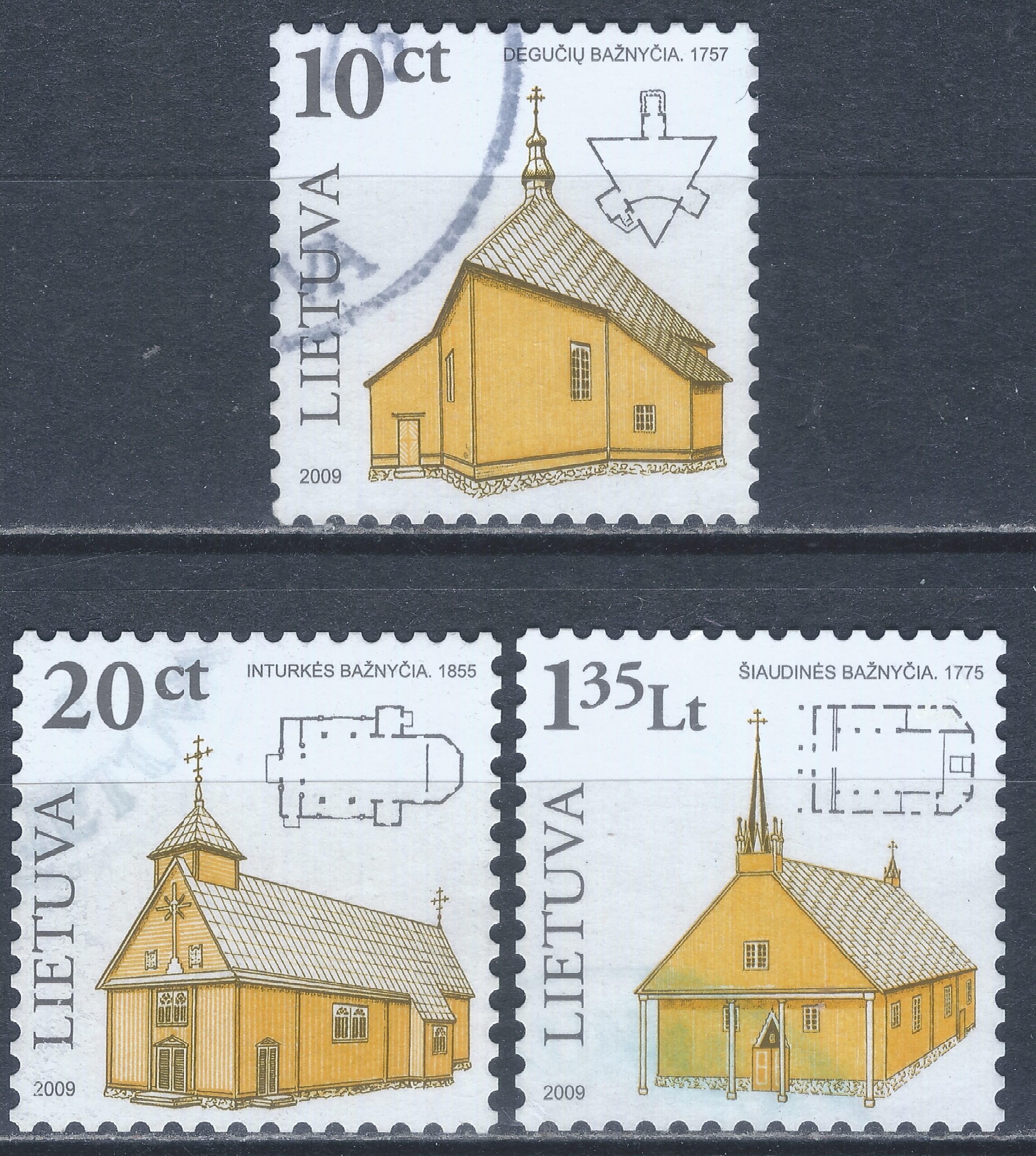 Lietuva, pilna serija MiNr 955II-956II, 958II Used(O) V