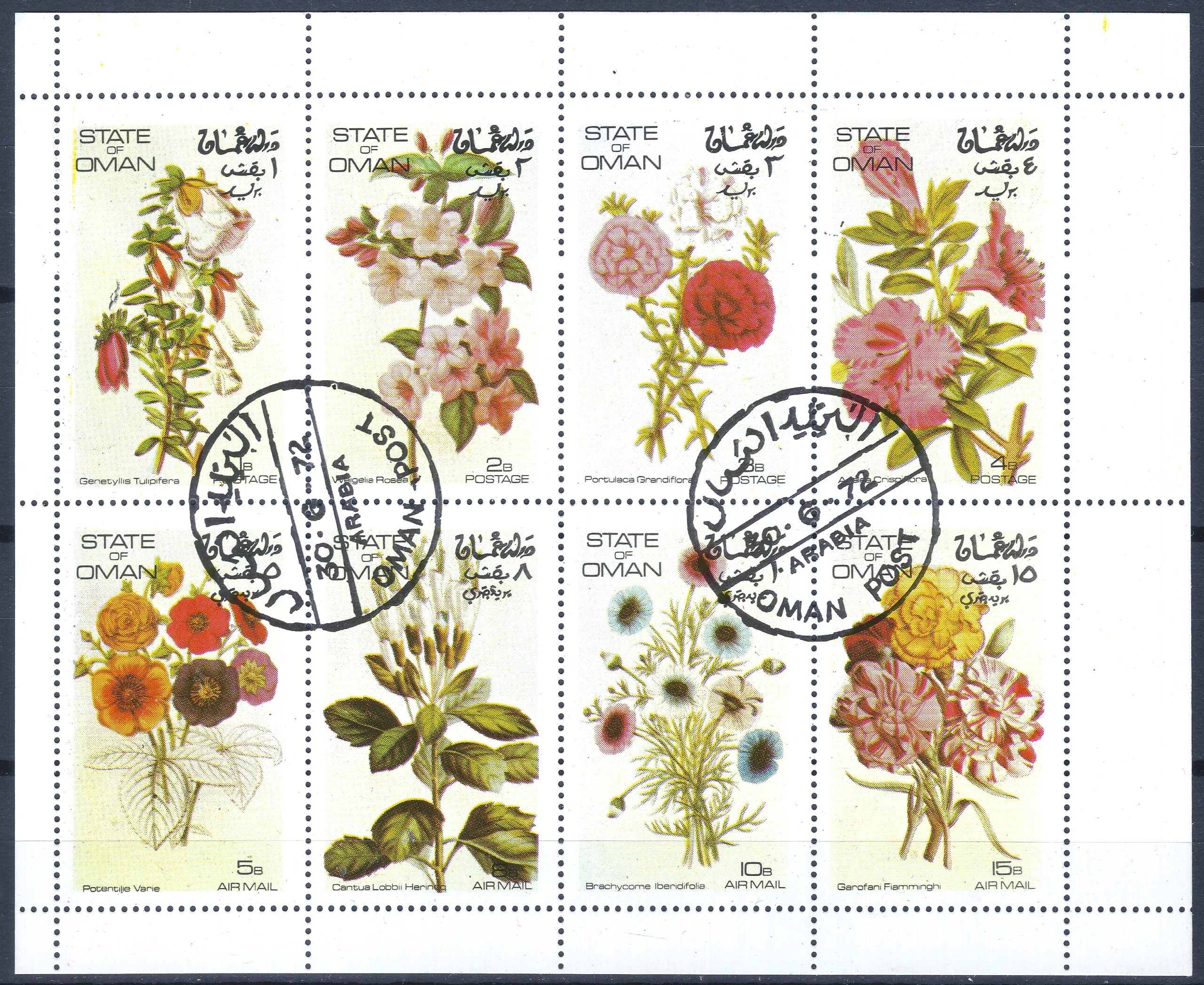 Omano valstija, 1972 m. mažasis lapelis, Used(O) T