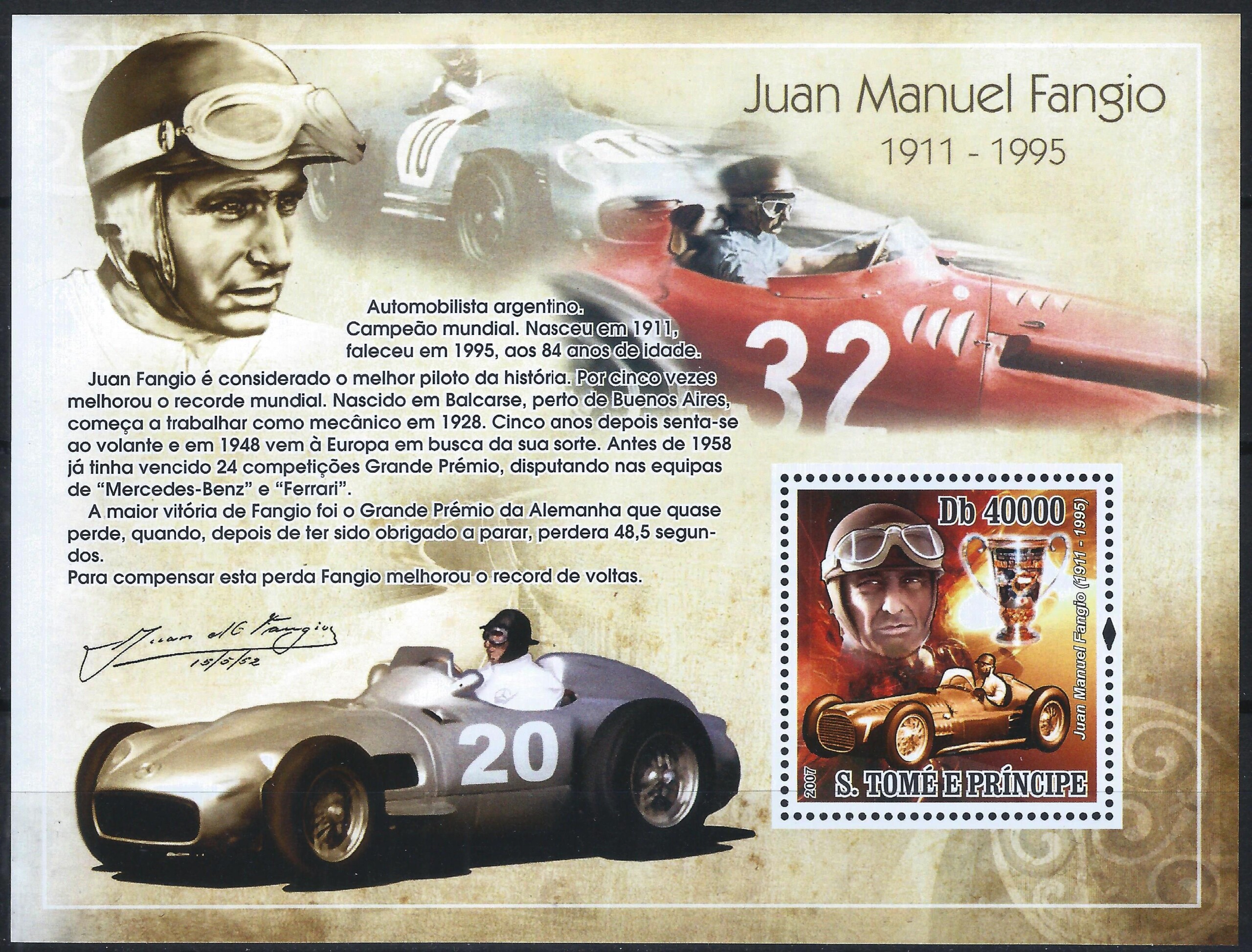 San Tomė ir Prinsipė, blokas nr. 617 MiNr 3174 MNH** V