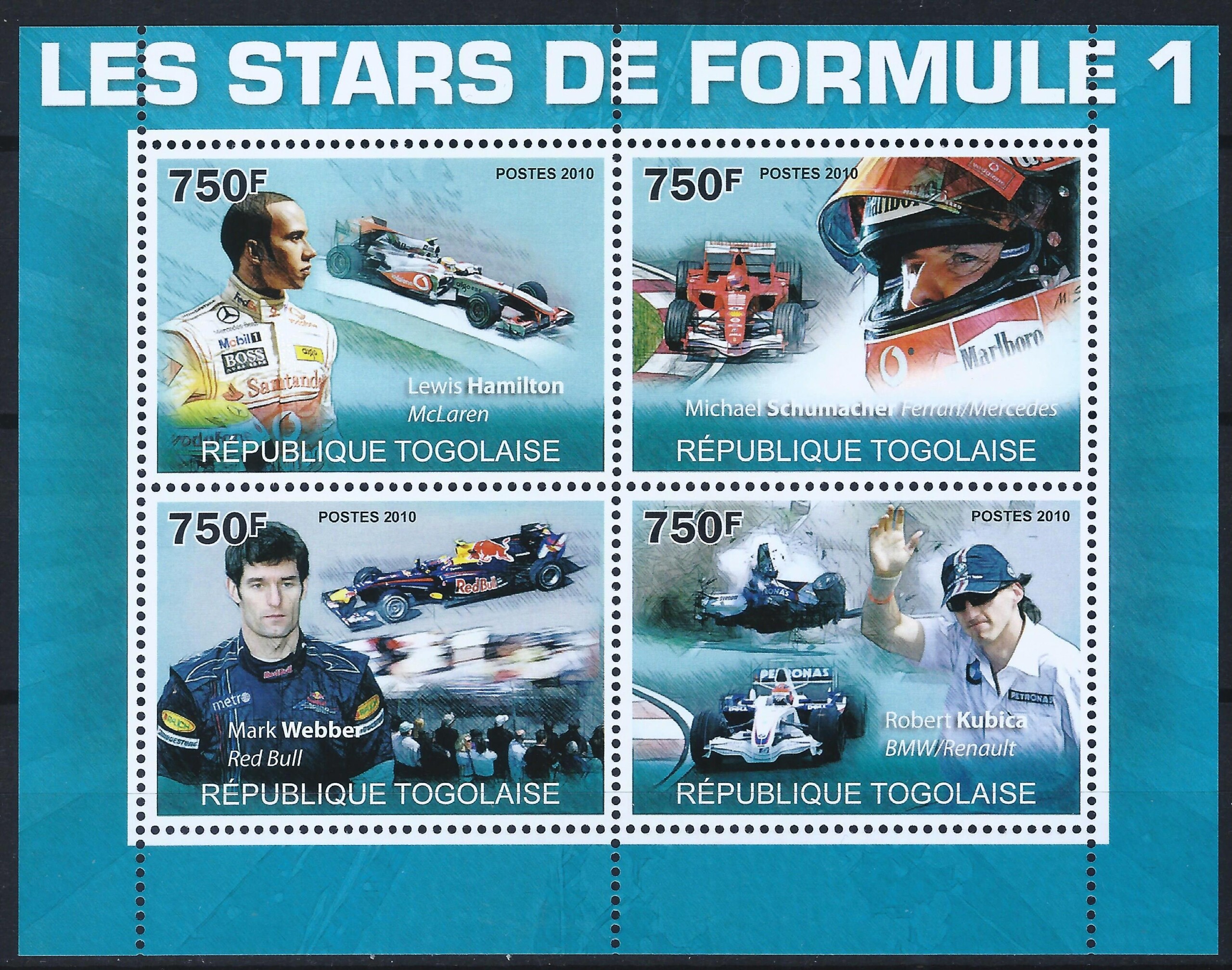 Togas, pilna serija mažajame lapelyje MiNr 3654-3657 MNH** V