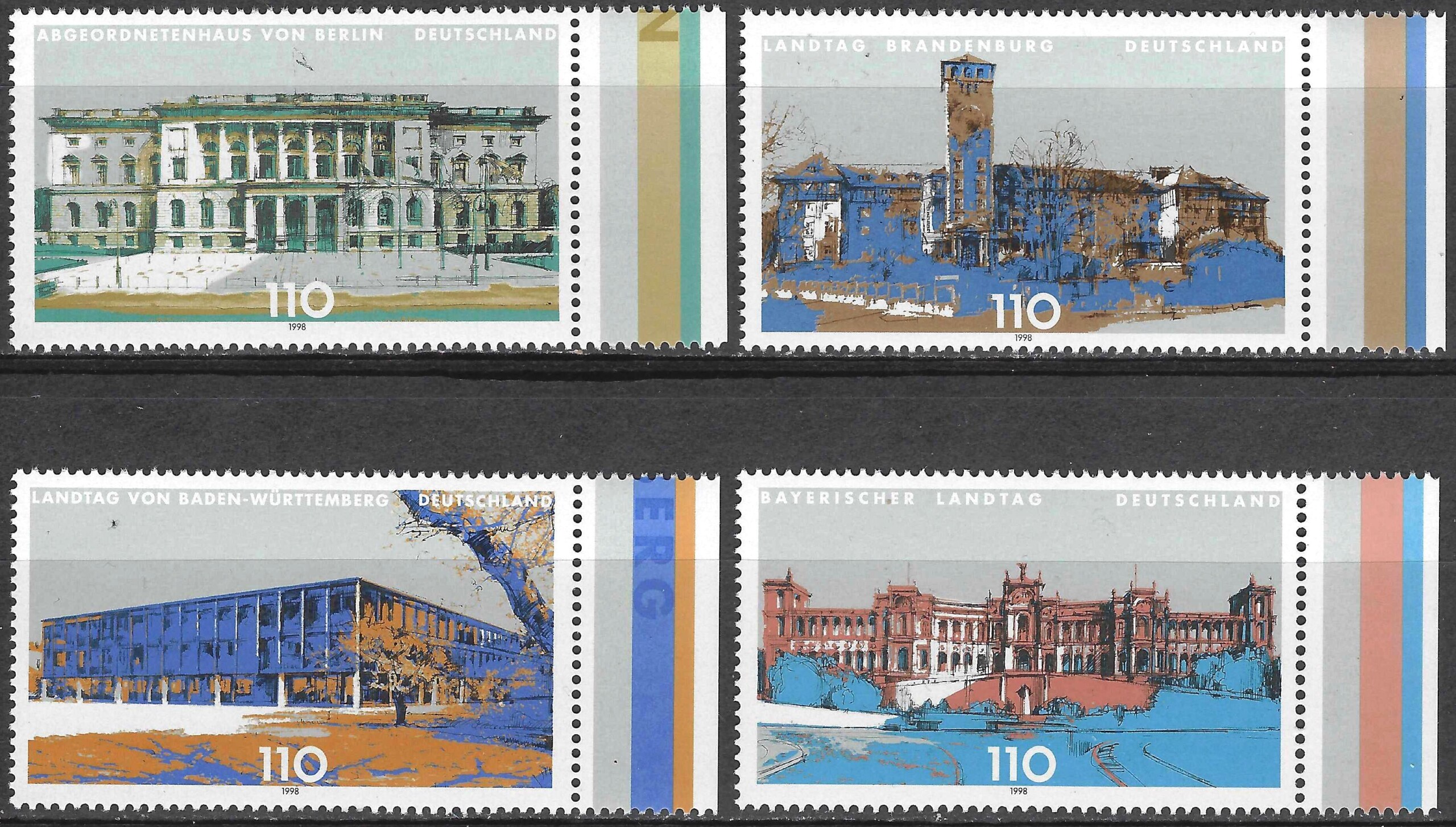 Vokietija, pilna serija MiNr 1974-1977 MNH** V